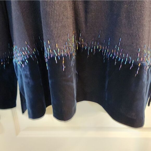 Alfred Dunner Navy Blue Enchanted Evening Sparkly Sweater Size L - Picture 3 of 8